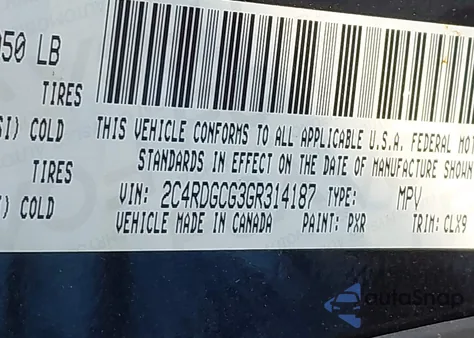 2016 Dodge Grand Caravan Sxt from USA, damaged, VIN 2C4RDGCG3GR314187